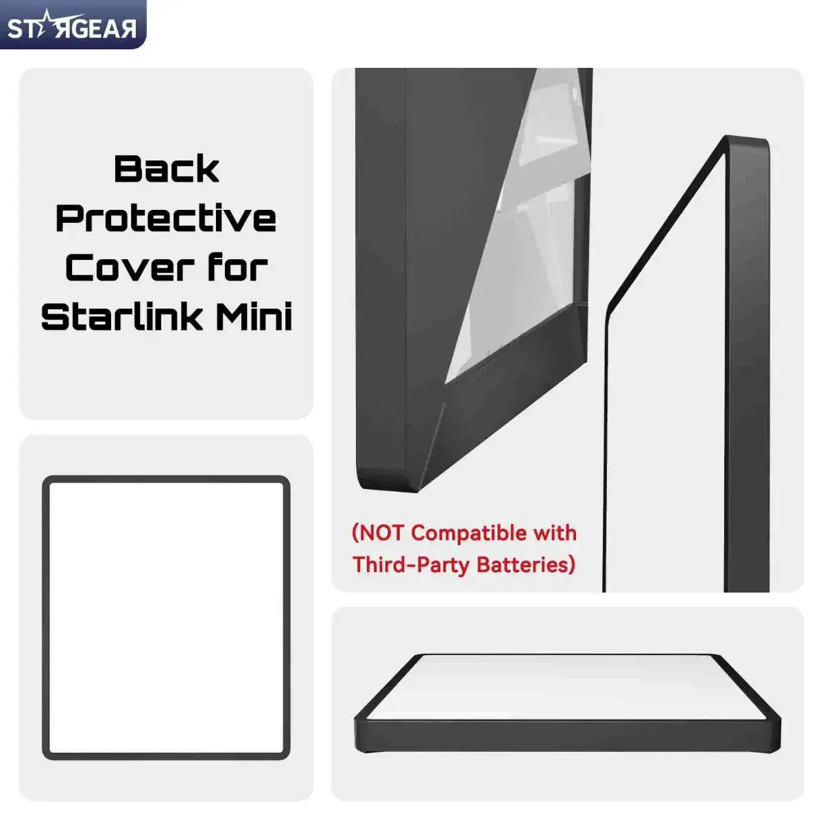 Starlink Mini Protective Cover with Black Anti-Glare Sticker